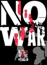No war. Save the world. Anti-militarist typographic poster design with bombs. Vector illustration. Royalty Free Stock Photo